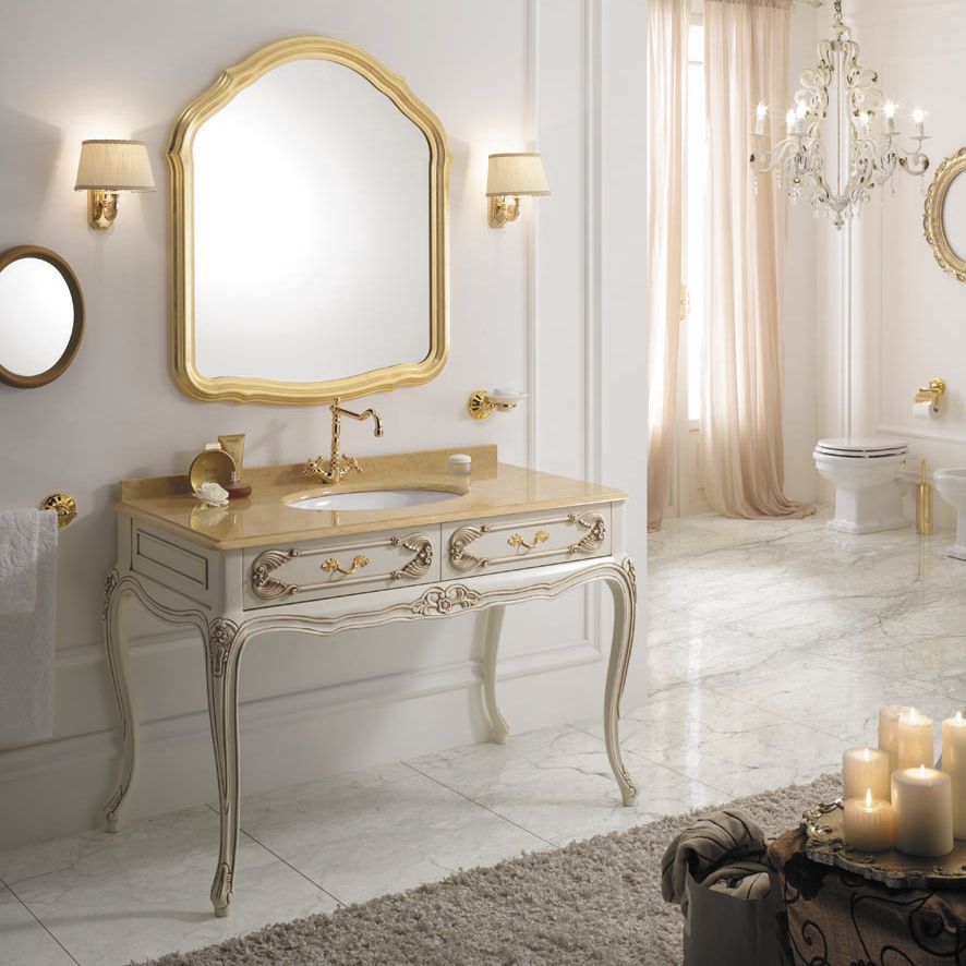 Mueble de baño clásico LUXURY FINITURA PATINATO TABACCO Fenice