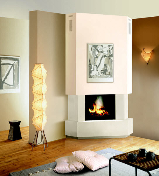 Chimenea de leña / moderna / hogar cerrado / de esquina cosinus ... En chimenea Esquina diseño