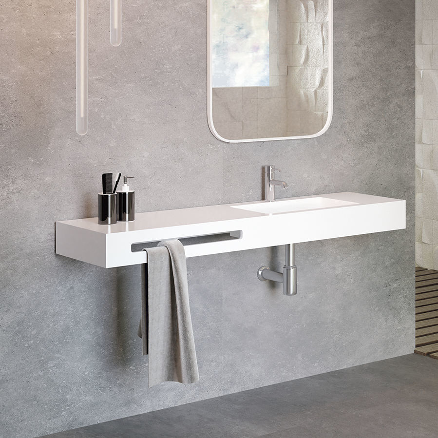 Lavabo Integrado Aquaris Soft Zenon Smart Solid Surface De