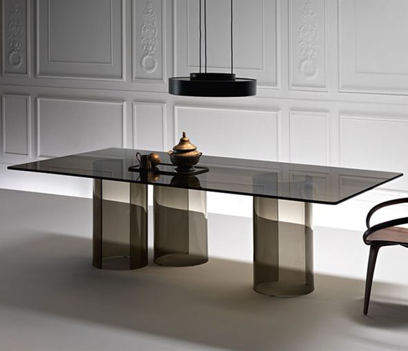 Mesa de comedor / moderna / de vidrio / de vidrio curvado luxor ...
