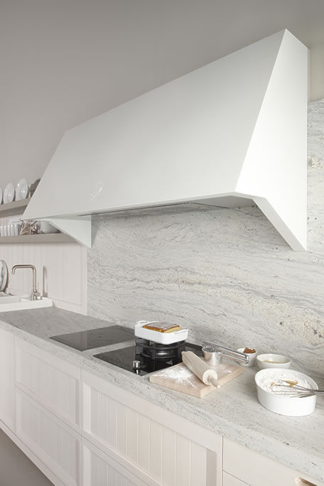 Cocina moderna / de acero / de madera / de corian® blanco nata ...