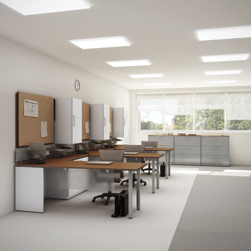 Escritorio para open space / moderno / laminado / de madera ...