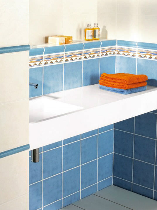 Baldosa para baño / de pared / de cerámica / color liso ebro ...