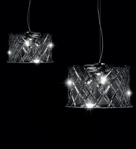 Lámpara suspendida / moderna / de cristal / de interior 10 ... Lamparas de cristal modernas