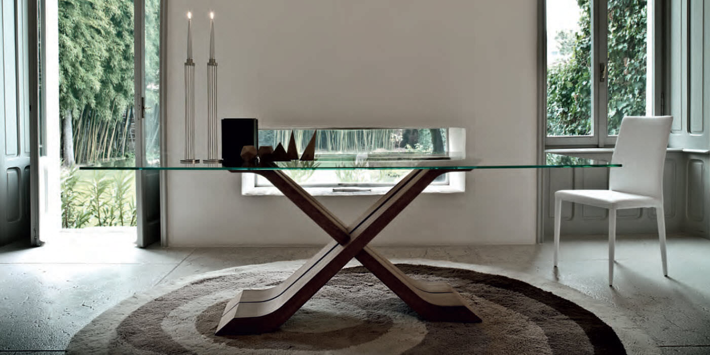Mesa de comedor moderna / de madera / de vidrio / rectangular ... Mesa de comedor moderna / de madera / de vidrio / rectangular ...