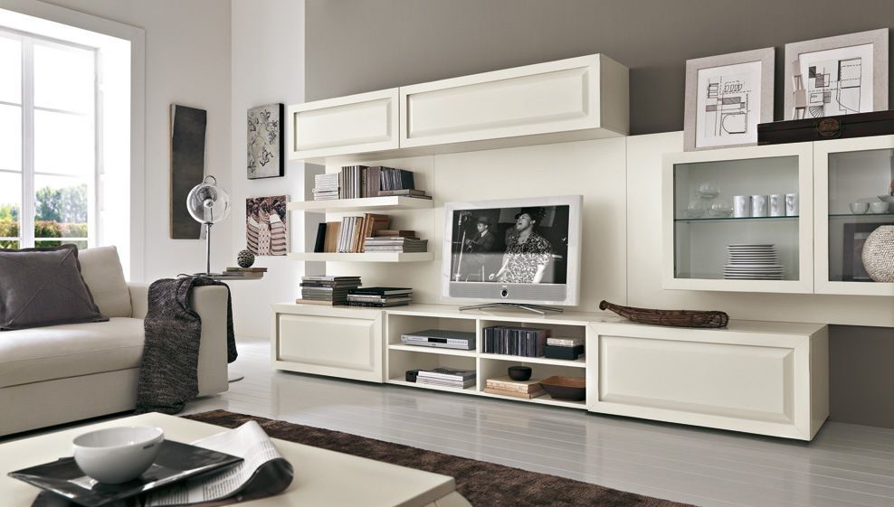 Mueble tv moderno / de madera lacada composizione 2 vintage ...