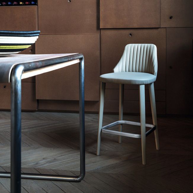 Silla de bar / moderna / de madera / de cuero break by enzo ...