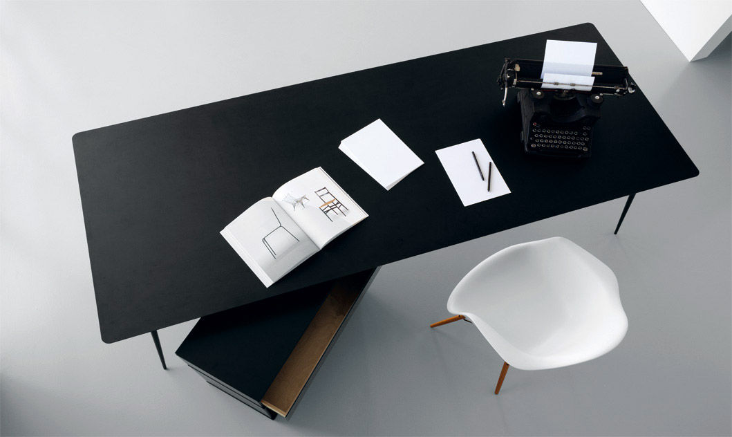 Escritorio de hpl / de acero / moderno spillo : sp04 extendo ... Mesa rectangular acero moderna