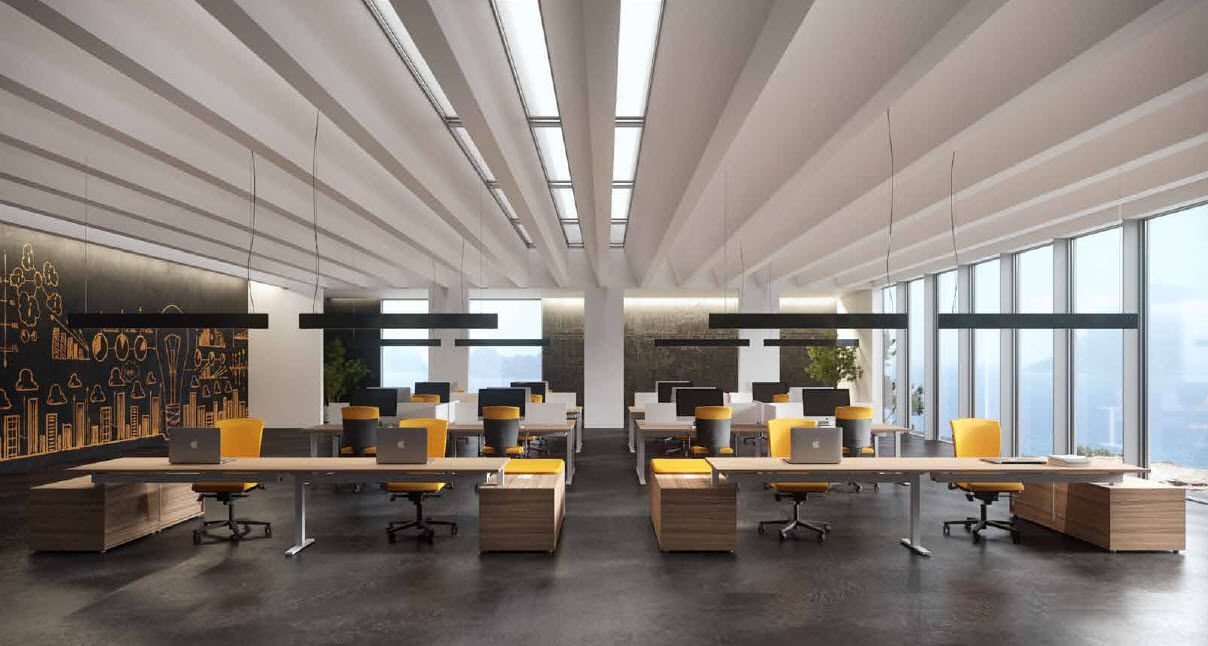 Escritorio para open space / moderno / de madera / con ...