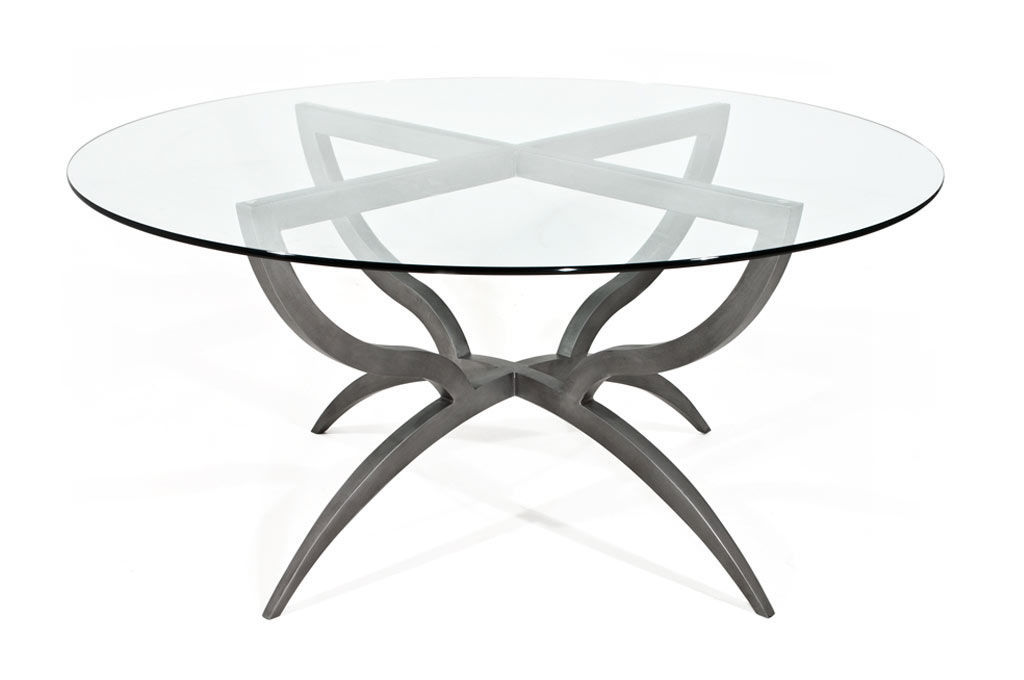 Mesa de comedor / moderna / de vidrio / de hierro forjado ...