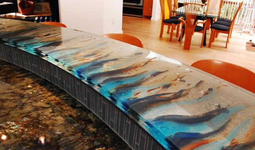 Mostrador para cocina / de bar / de vidrio / en arco de cÃrculo ... Imagenes de barras para cocina con arco