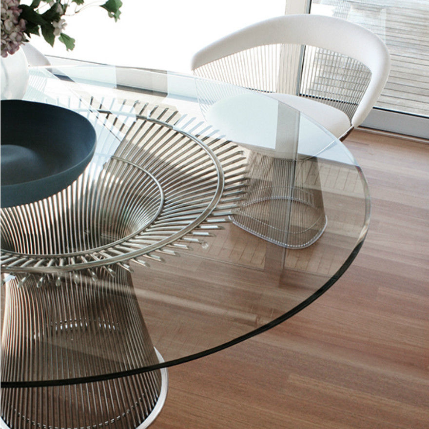Mesa de comedor / moderna / de vidrio / de acero knoll international