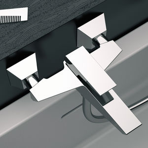 grifo monomando para bañera / para ducha / de pared / de metal cromado