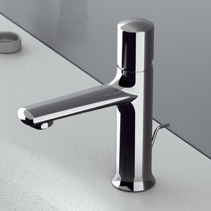 grifo monomando para lavabo / de latón cromado / de baño / con 1 orificio