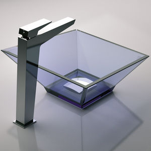 grifo monomando para lavabo / de metal cromado / de latón / para baño