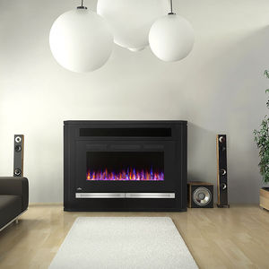 chimenea eléctrica / moderna / hogar cerrado / de libre instalación