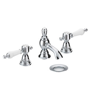 grifo mezclador para lavabo / de libre instalación / de metal cromado / de baño