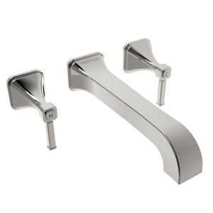 grifo mezclador para lavabo / de pared / de metal cromado / de baño