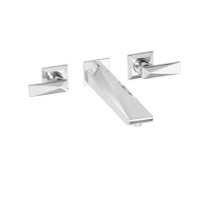 grifo mezclador para bañera / de pared / de metal cromado / de baño
