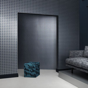 tela de tapicería / para cortinas / con motivos geométricos / de lino