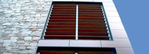 contraventanas correderas / de HPL / para ventanas / con celosía