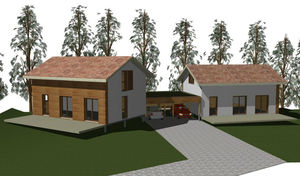 casa prefabricada / moderna / de madera / de 2 etapas