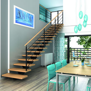 escalera en U / en L / recta / estructura de metal