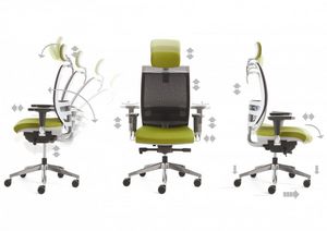 sillón de director moderno / de malla / con reposacabezas / con patas en forma de estrella