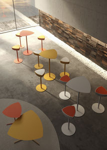 taburete de bar moderno / de metal / ajustable en altura / naranja