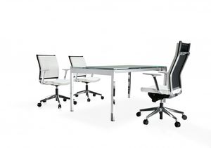 sillón de director moderno / de poliuretano / con reposacabezas / con patas en forma de estrella