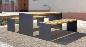 mesa de pícnic / rectangular / de exterior / de jardín