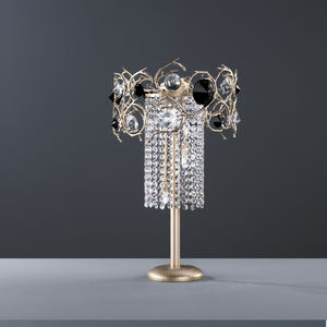 lámpara de mesa / de estilo / de metal / de cristal