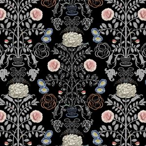 tela de tapicería / para cortinas / de flores / de poliéster