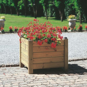 jardinera de madera / cuadrada / moderna