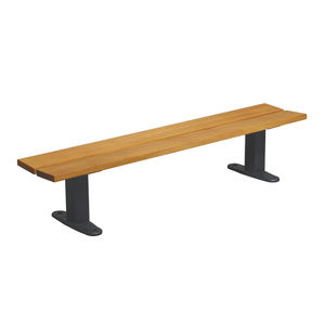 banco público / moderno / de madera / de acero galvanizado