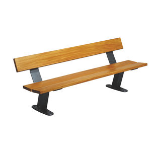 banco público / moderno / de madera / de acero galvanizado