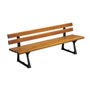 banco público / clásico / de madera / de hierro fundido