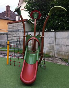 estación de juego de plástico / de acero / de HPL / para parque infantil