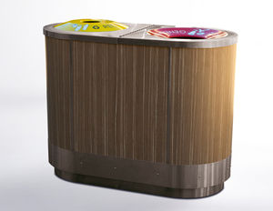 cubo de basura público / de acero inoxidable / de madera / de reciclaje