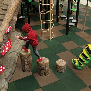 pavimento en losas / de caucho reciclado / para parque infantil / aspecto cemento coloreado