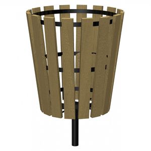 cubo de basura público / empotrable / de acero / de madera