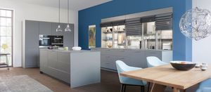 cocina moderna / de vidrio / de madera / con isla