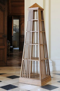 biblioteca de diseño original / de teca / de madera barnizada