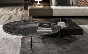 mesa de centro / moderna / de mármol / de hierro