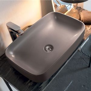 lavabo de pie / ovalado / de cerámica / moderno