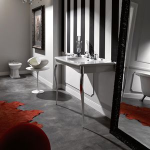 lavabo de pie / rectangular / de cerámica / moderno