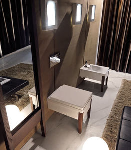 espejo de pie / moderno / rectangular / de madera