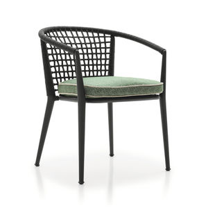 silla moderna / tapizada / con reposabrazos / apilable