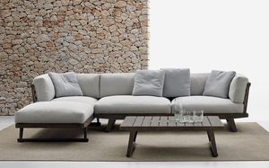 sofá modular / moderno / de jardín / de teca