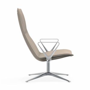 sillón de oficina moderno / de tela / de cuero / de aluminio